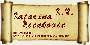 Katarina Micaković vizit kartica